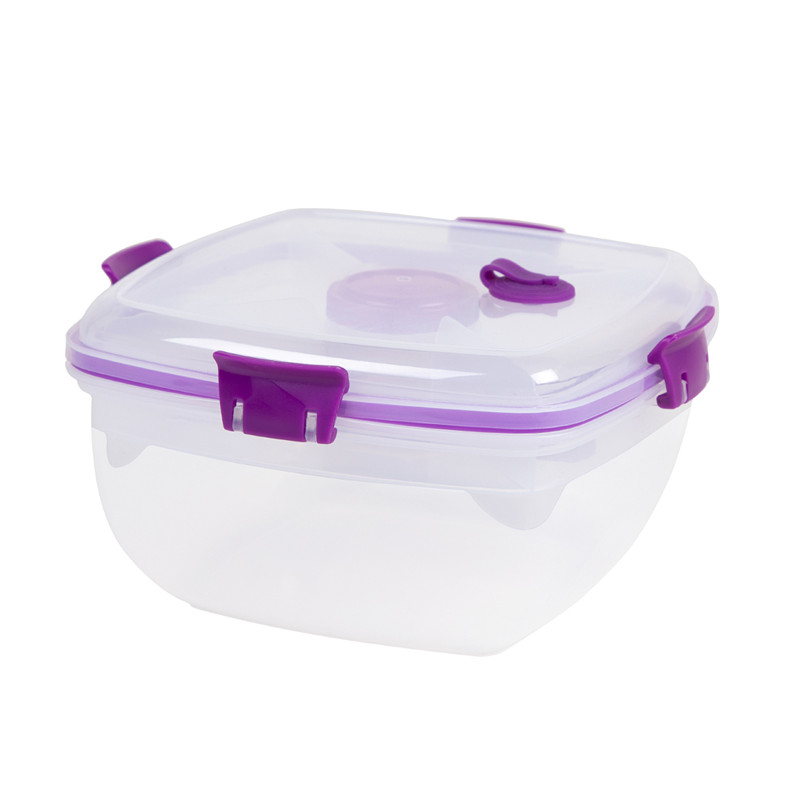 BPA-vapaa muoviset helposti poistettavat astiat haarukalla ja spongilla lounaalle